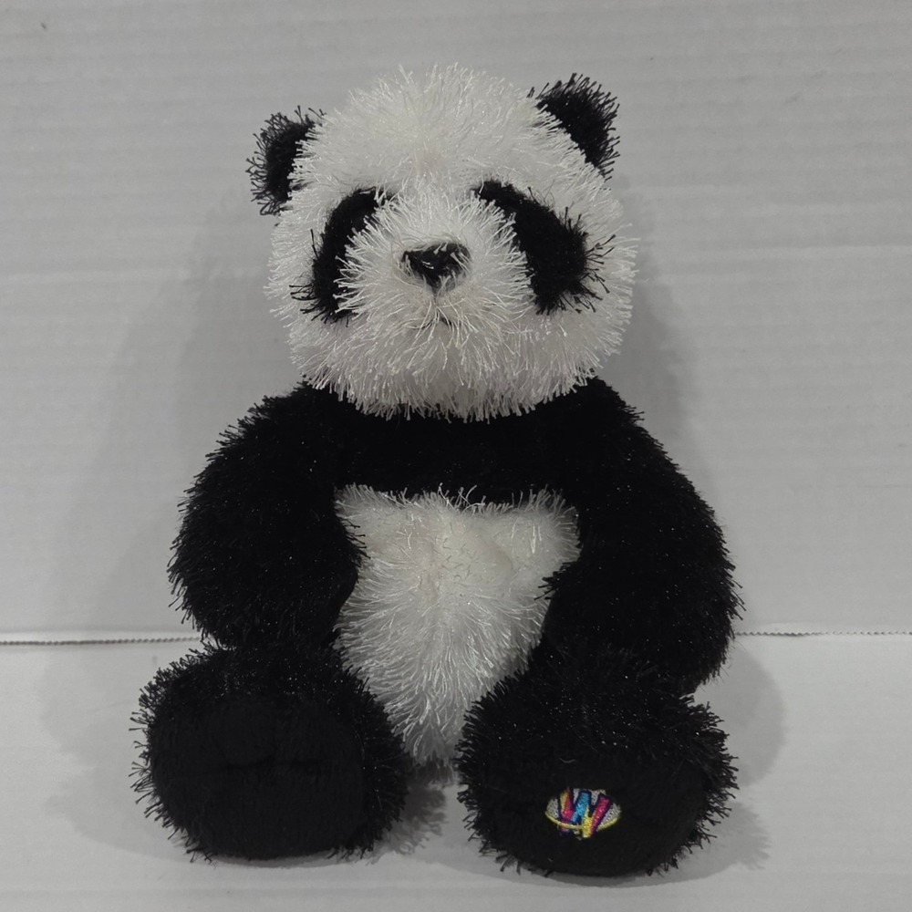 Ganz Webkinz Panda Bear Plush Black White Fuzzy Stuffed Animal Toy HS025